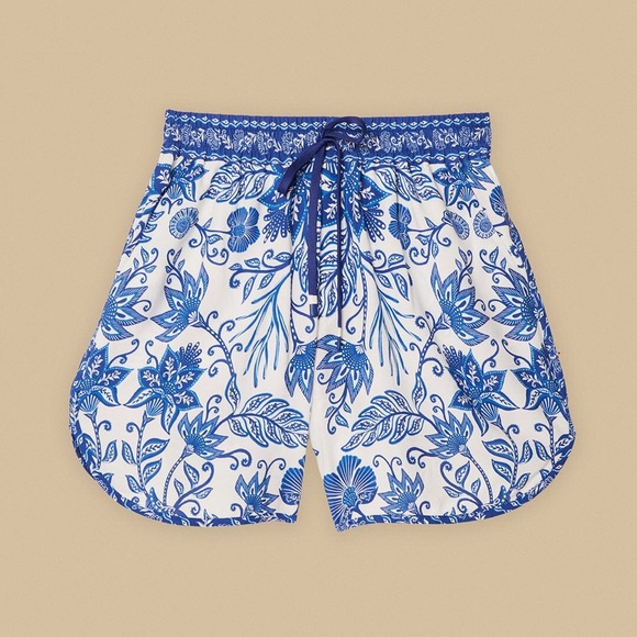 FARM Rio Pants - Farm Rio Unisex Floral  Print Tropical Shorts Sz Small Drawstring Waist Colorful